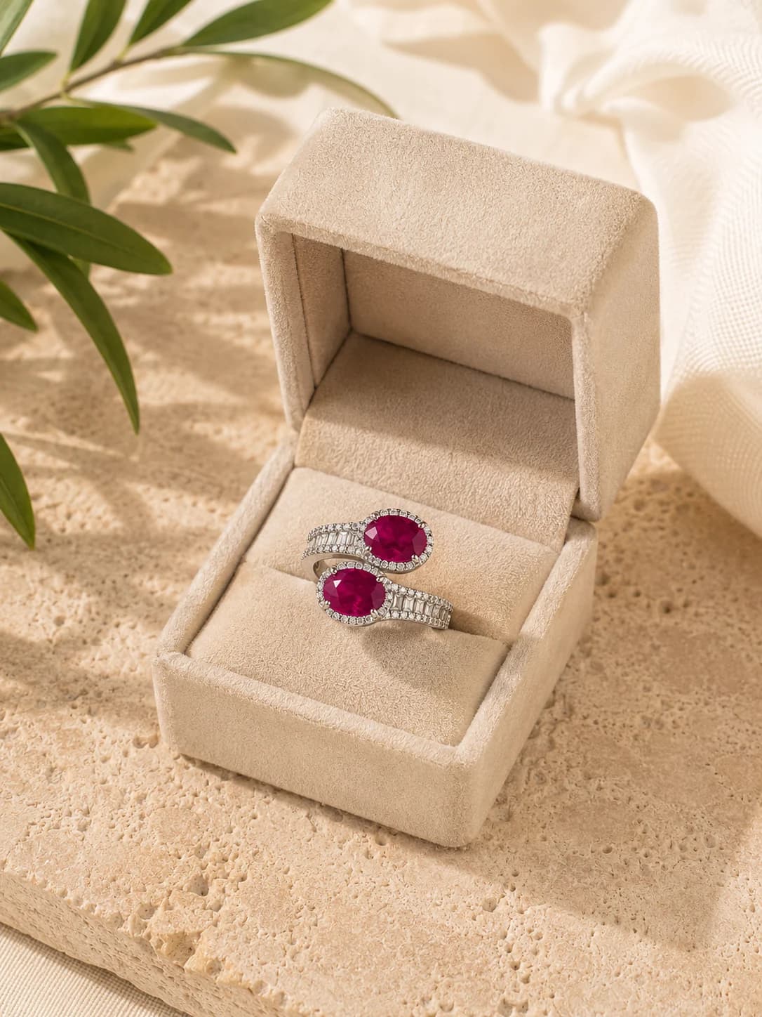 Ruby Hush Ring packaging shot