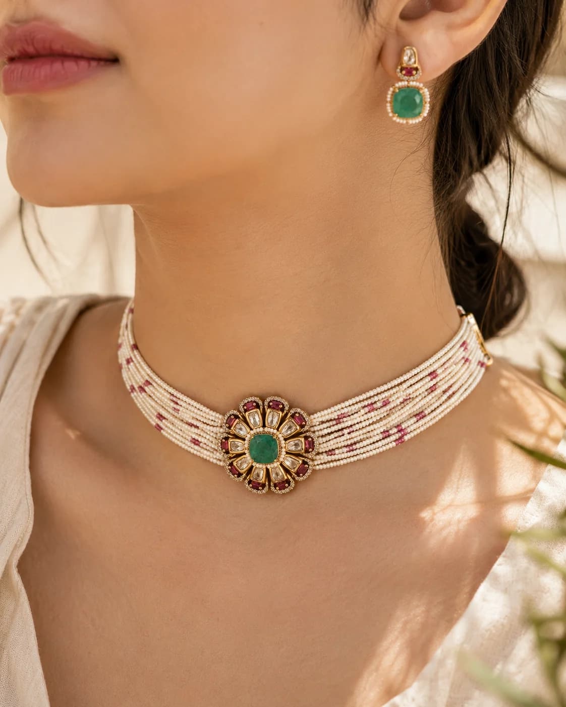 Raj Nandini Choker model wearing
