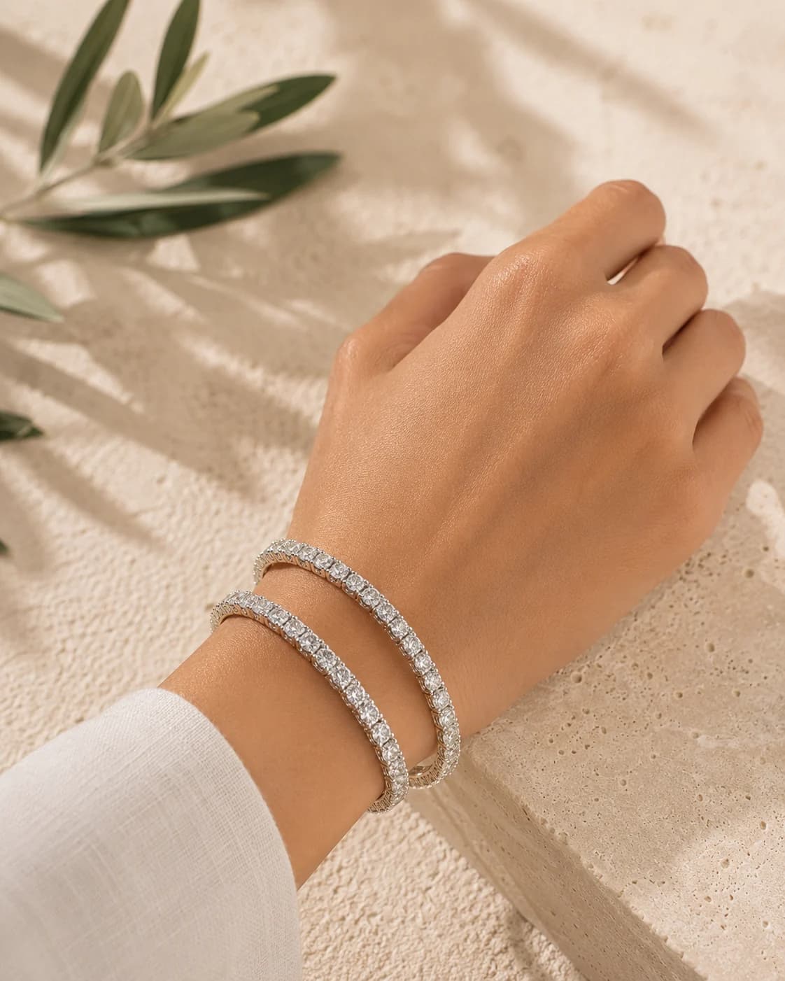 Infinite Shine Bangles model wearing