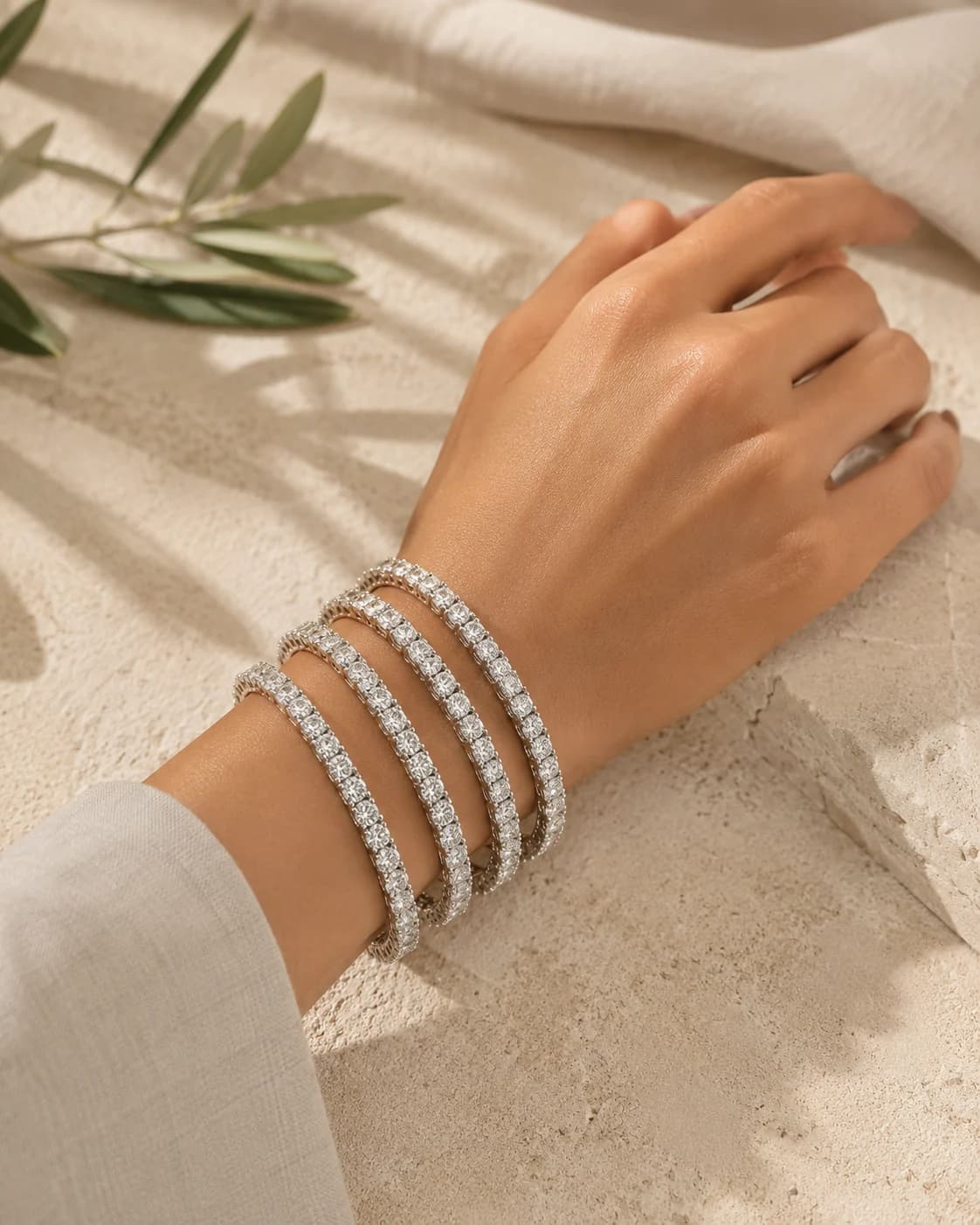 Infinite Shine Bangles model wearing