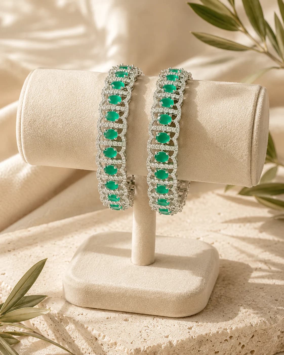 Emerald Symphony Bangles