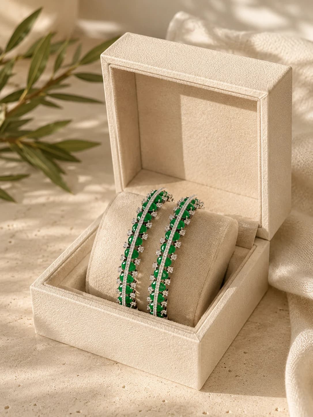 Esmeralda Luxe Bangles packaging shot