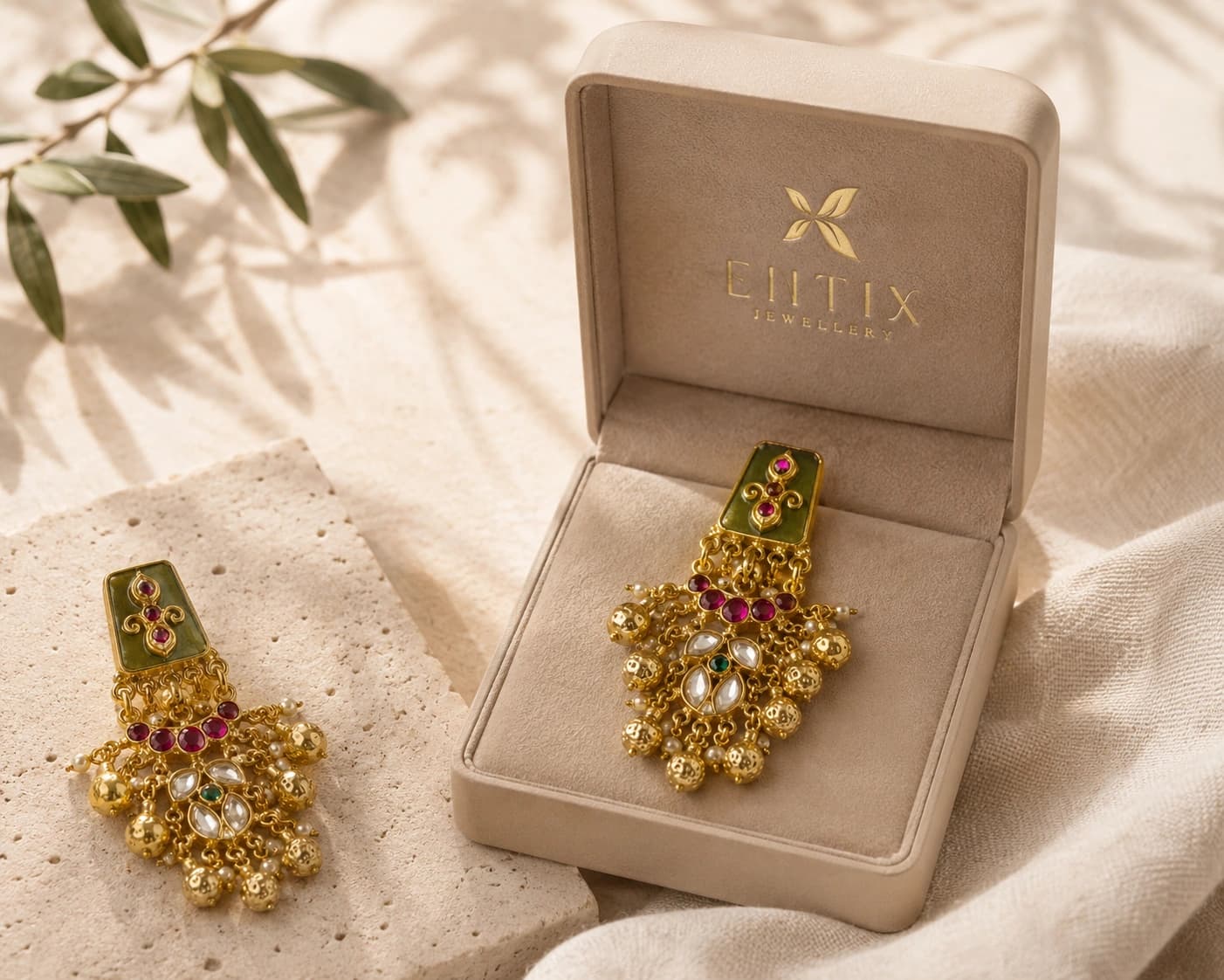 Jade Rajsi Earrings packaging shot