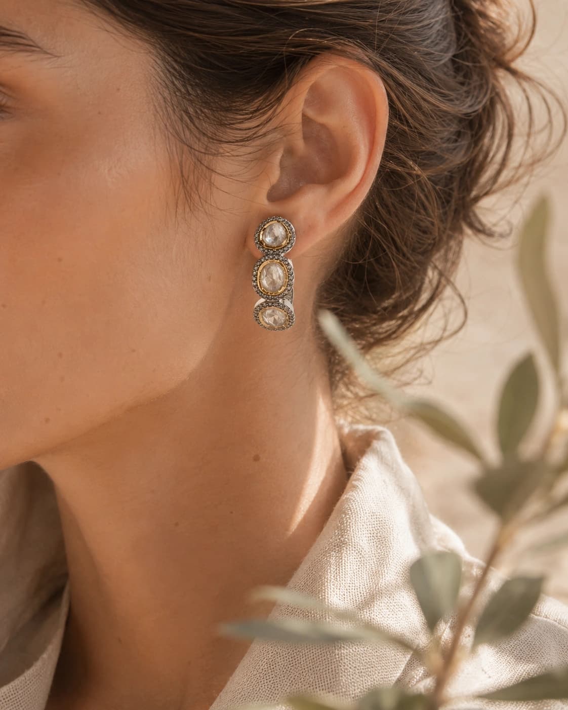 Heritage Sparkle Earrings model wearing