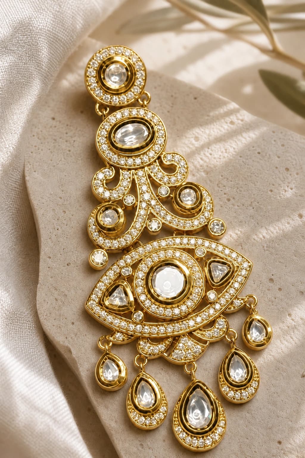 Virasat Kundan Earrings macro detail