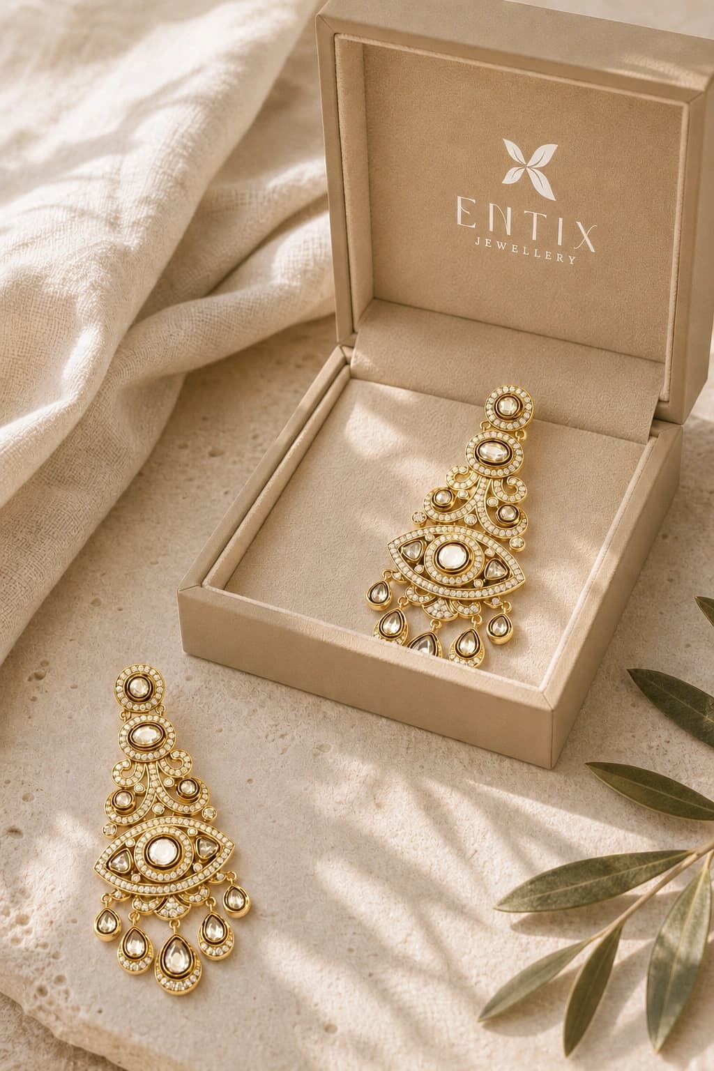 Virasat Kundan Earrings packaging shot
