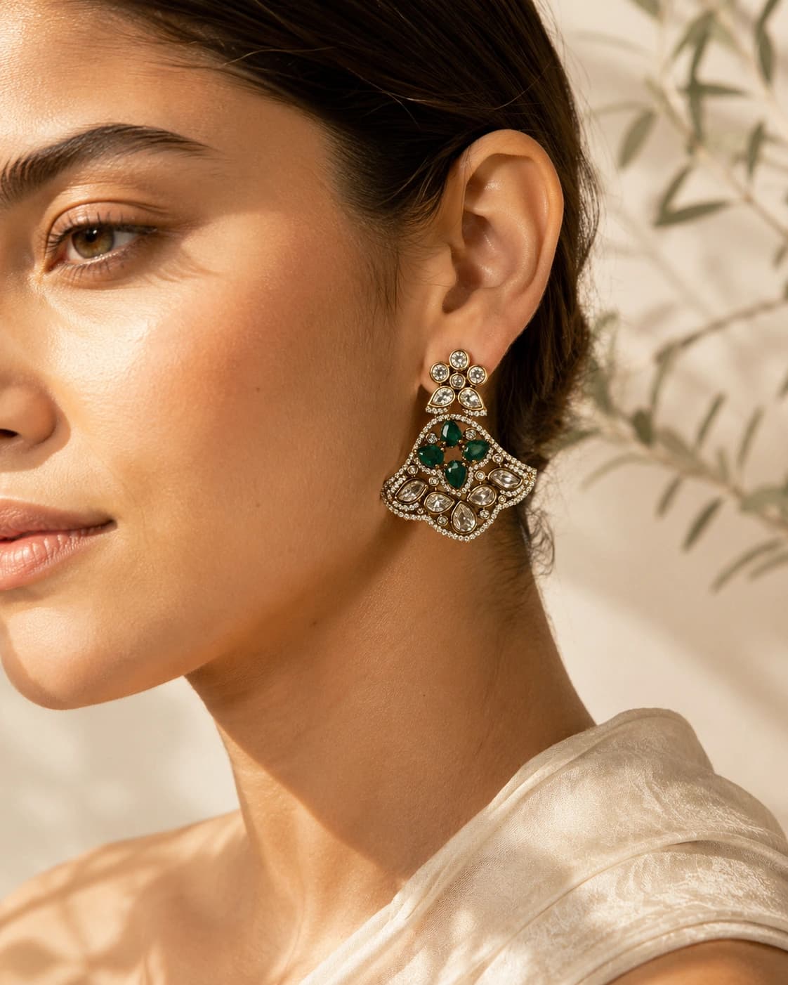 Begum's Grace Earrings model wearing