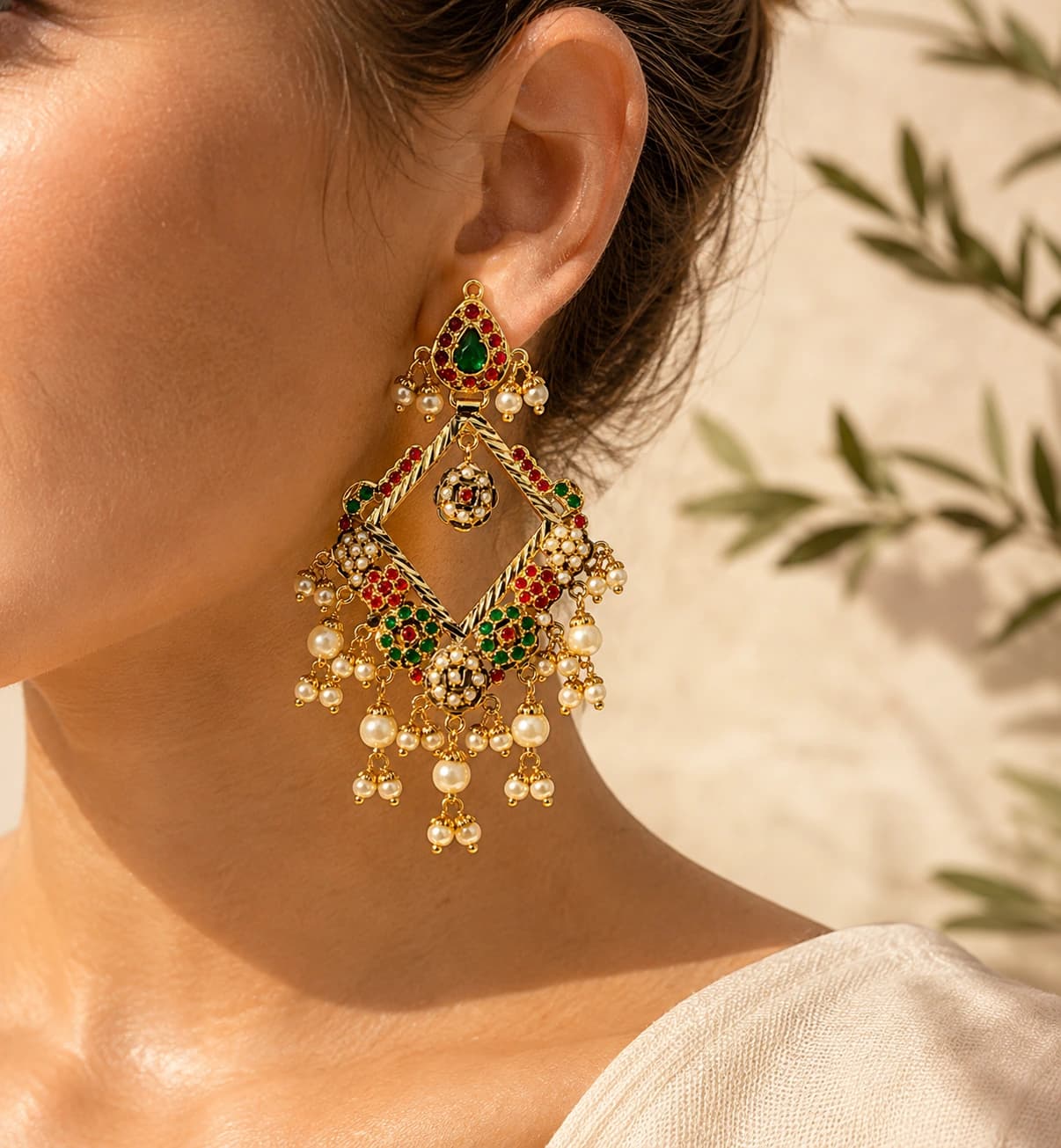 Zarmina Earrings model wearing