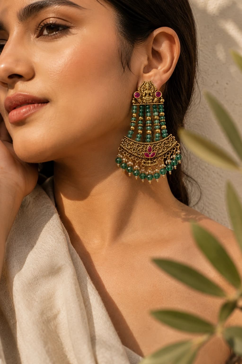 Imperial Jhoomar Earrings model wearing