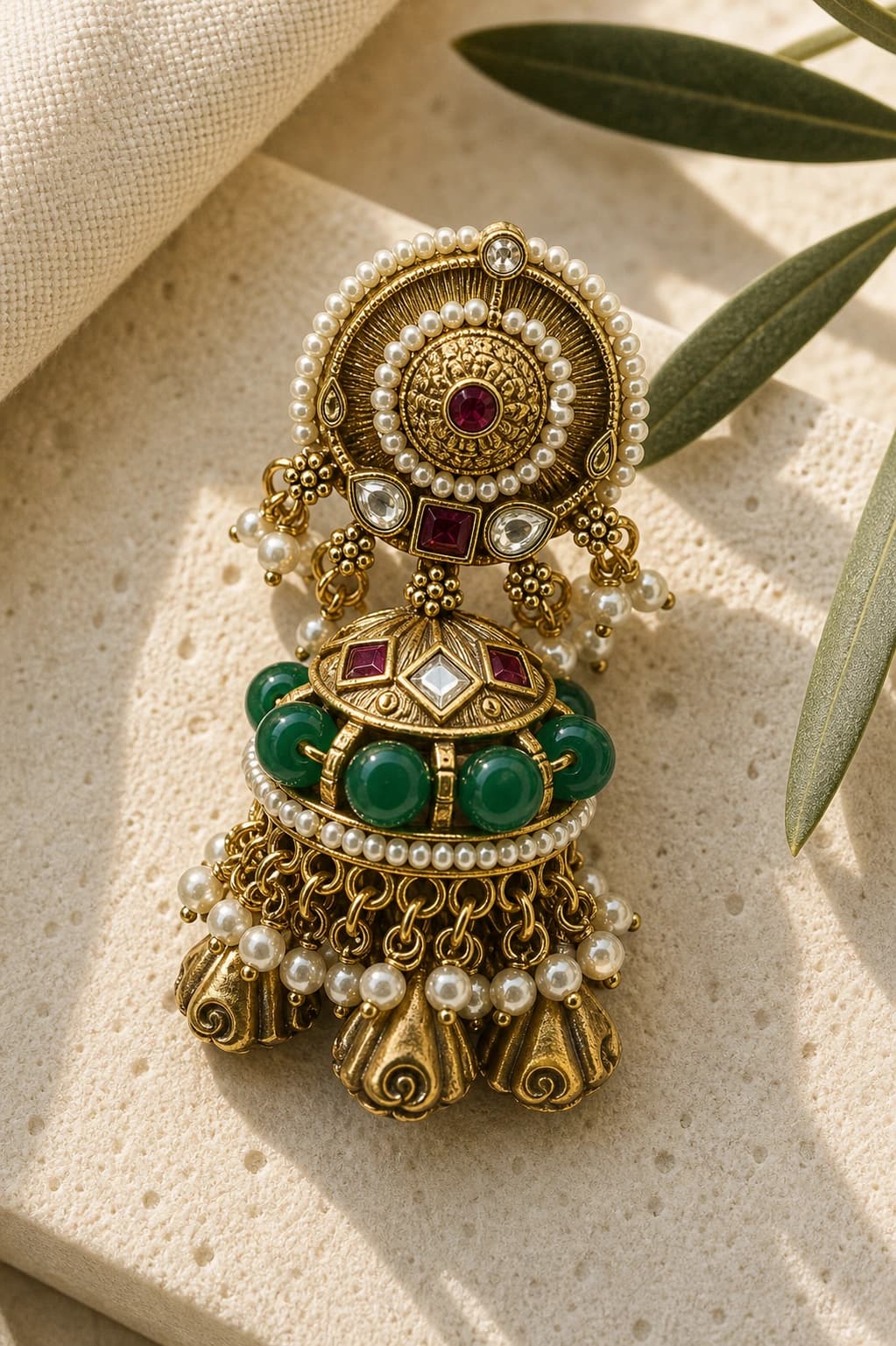 Sunehri Rajwada Jhumkis