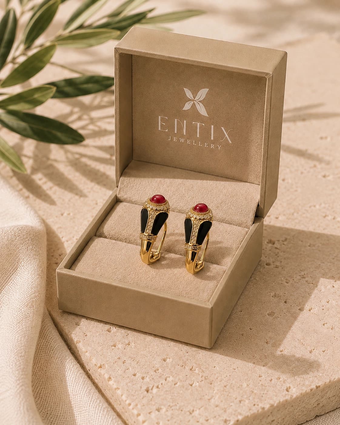 Celeste Red Studs packaging shot