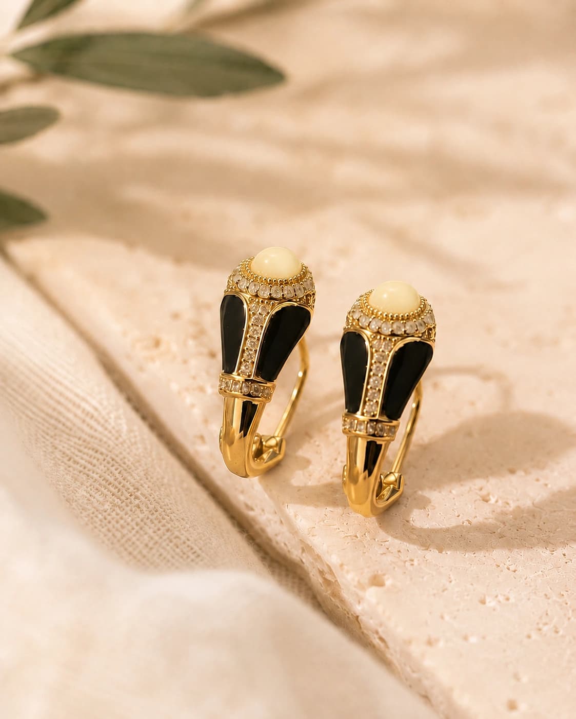 Celeste Moonwhite Studs macro detail