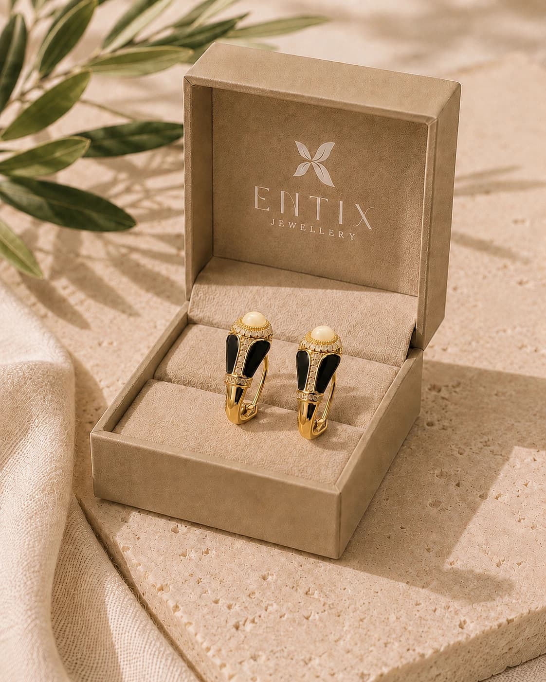 Celeste Moonwhite Studs packaging shot
