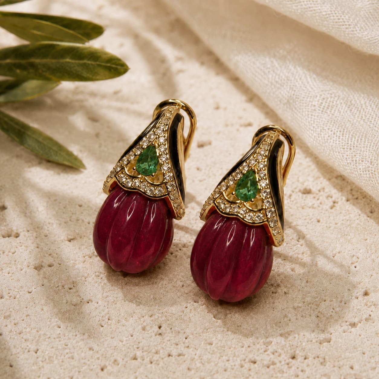 Coral Athena Red Earrings