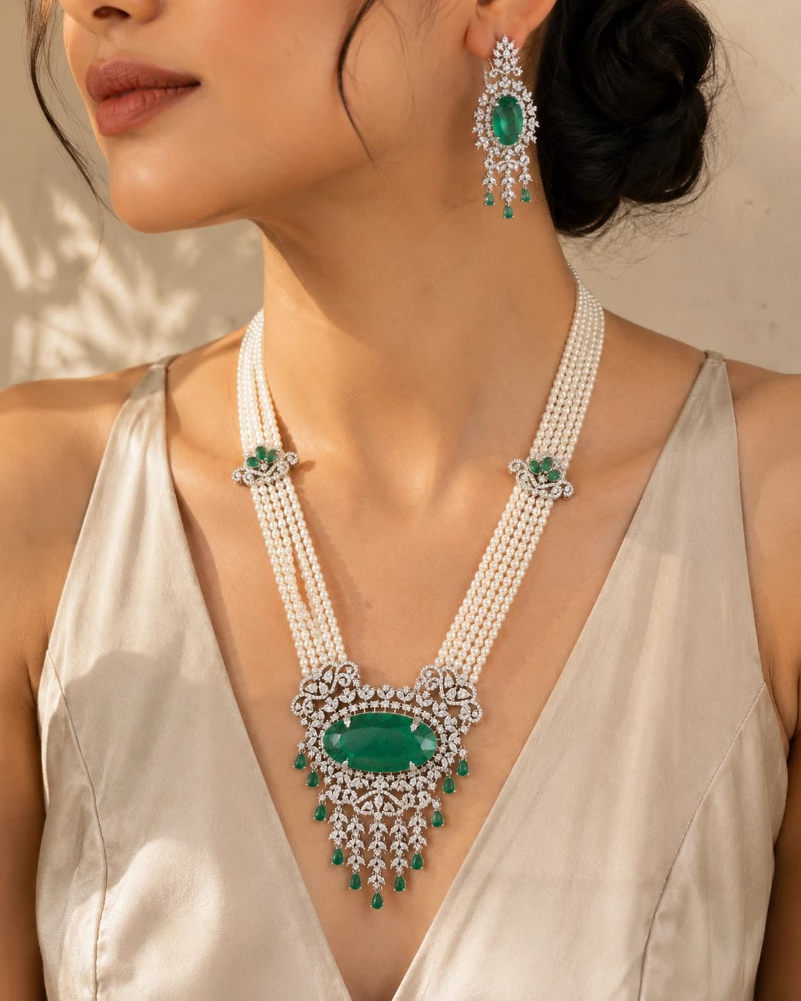 Verdant Necklace Set model wearing